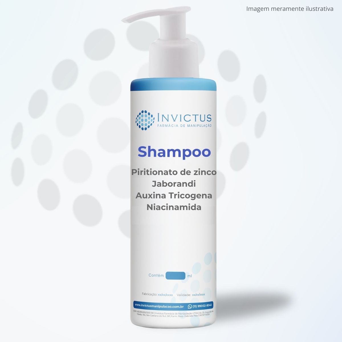 Shampoo Anticaspa e Fortificante com Piritionato de Zinco e Jaborandi Auxina Tricogena e Niacinamida