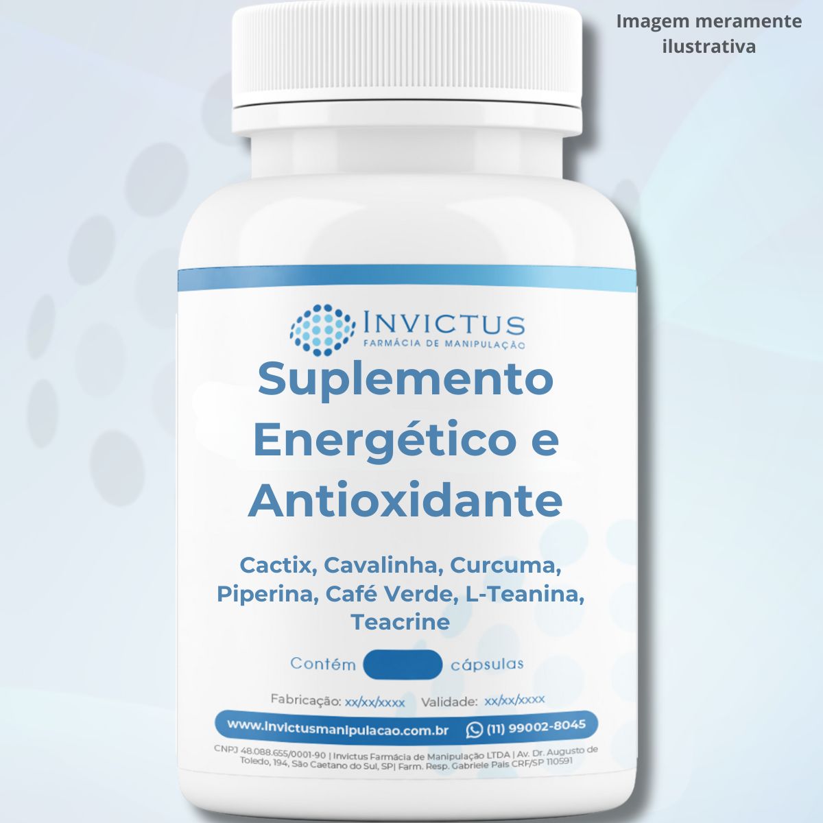 Suplemento Energético e Antioxidante - Cactix, Cavalinha, Curcuma, Piperina, Café Verde, L-Teanina, Teacrine