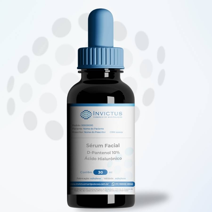 Sérum Facial com D-Pantenol 10% e Ácido Hialurônico - 30ml