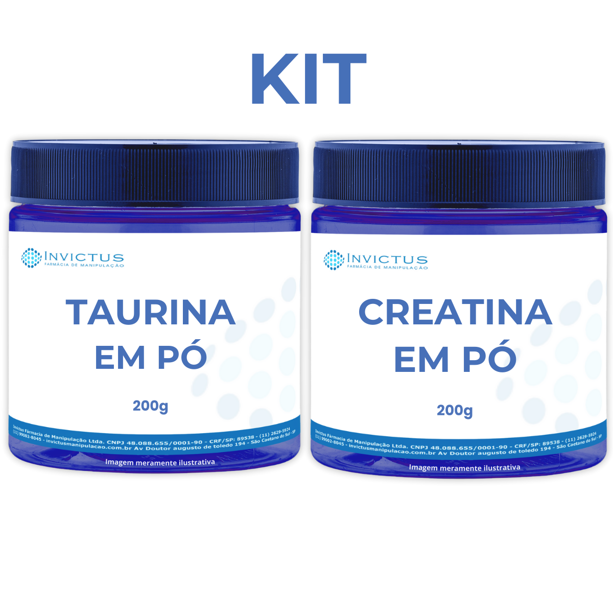 Kit creatina e taurina em pó 200mg