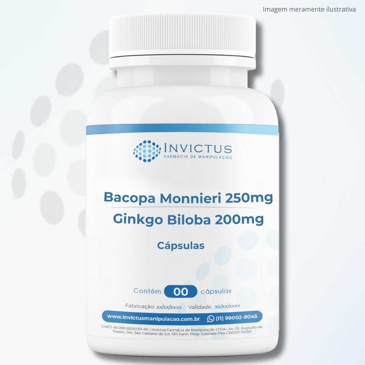 Bacopa Monnieri 250mg Ginkgo Biloba 200mg Memória Raciocínio