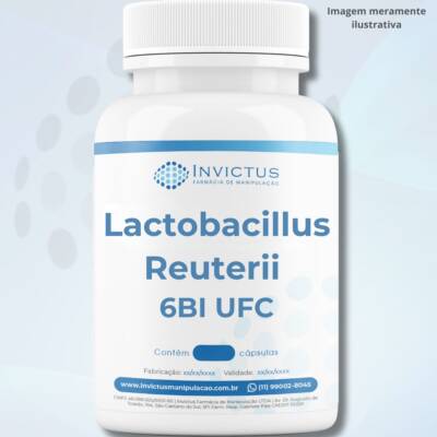 Lactobacillus Reuteri 6BI UFC e Inulina em cápsulas gastro resistente, promovendo saúde intestinal, imunidade reforçada e melhora da pele.