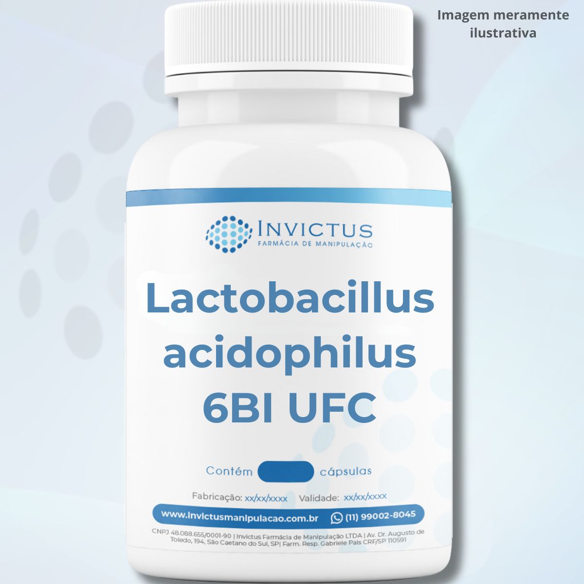 Lactobacillus acidophilus 6BI UFC com Inulina 100mg em cápsulas gastro resistente para uma saúde intestinal equilibrada, reforço imunológico e digestão eficaz.